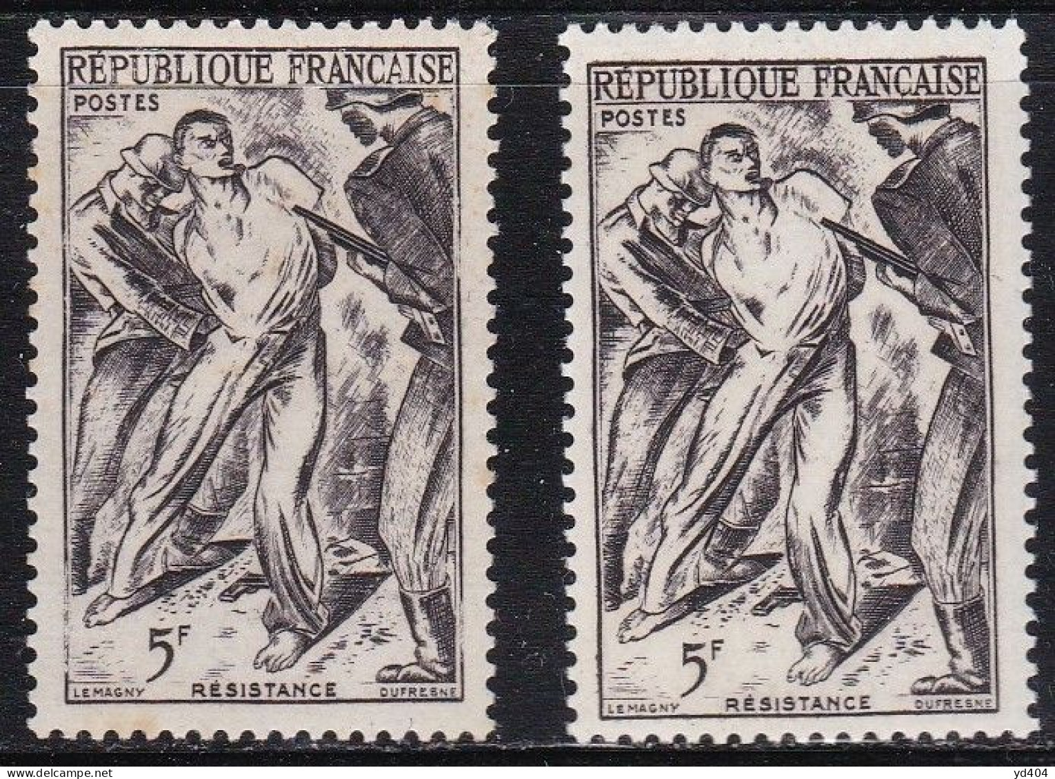 FR7141 - FRANCE – 1947 – RESISTANCE - Y&T # 792(x2) MNH - Unused Stamps