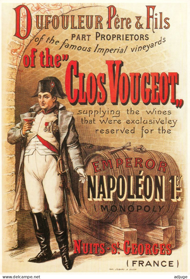 CPM-Affiche Publicité Vin De Bourgogne "CLOS VOUGEOT"  Dufouleur Père, Nuits Saint-Georges*TBE - Advertising