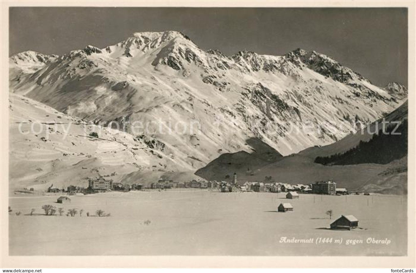 13012801 Andermatt Winterpanorama Gegen Oberalp Andermatt - Sonstige & Ohne Zuordnung