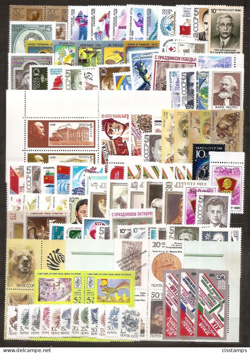 RUSSIA USSR 1988●Collection Only Stamps Without S/s●complete Year Set 127 Stamps●(see Description) MNH - Collections (sans Albums)