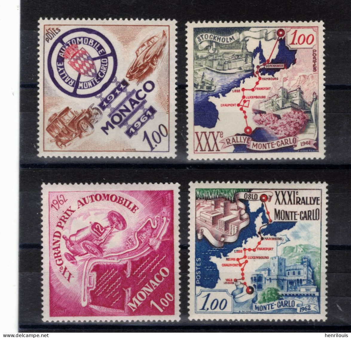 MONACO  Timbres Neufs **  De  1961 / 1962 ( Ref  MC555 )  Sport - Course Automobile -Rallye - Neufs