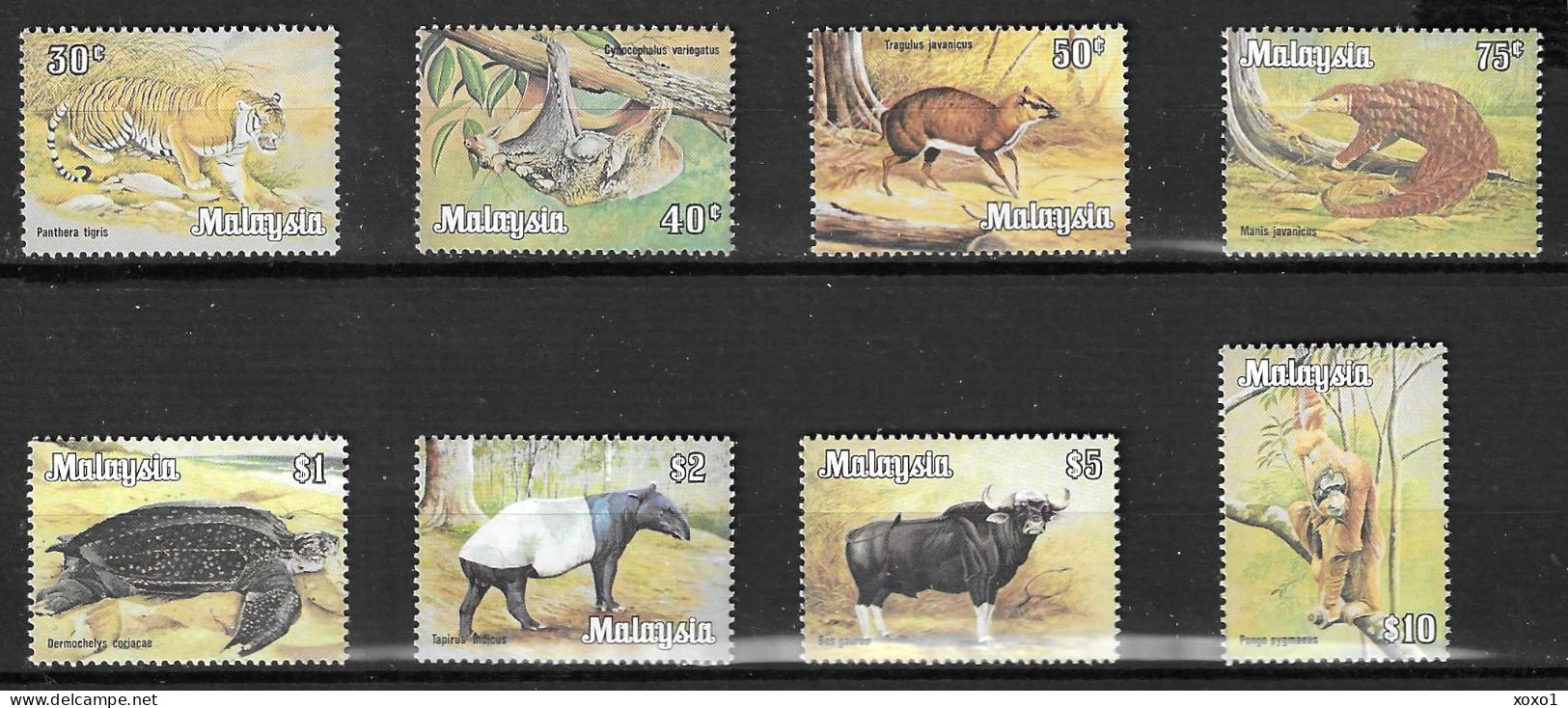 Malaysia 1983 / 85 Mi.No. 189X - 196X  OWz.  Animals Mammals Reptiles 8v MNH** 85,00 € - Turtles