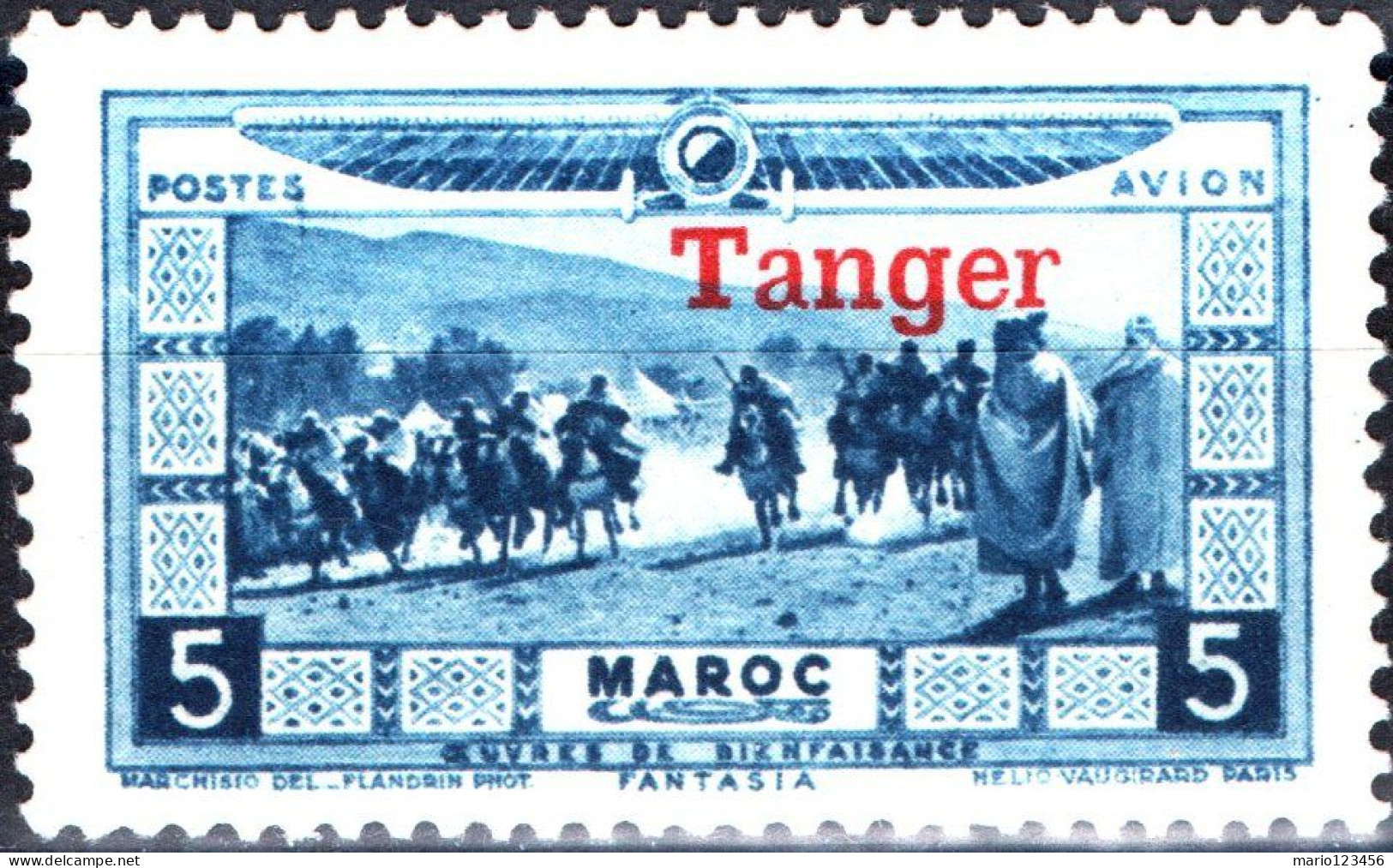 TANGERI, MAROCCO FRANCESE, FRENCH MOROCCO, LANDSCAPE, 1929, NUOVI (MLH*) Scott:FR-MA CB16, Yt:MA PA27 - Unused Stamps