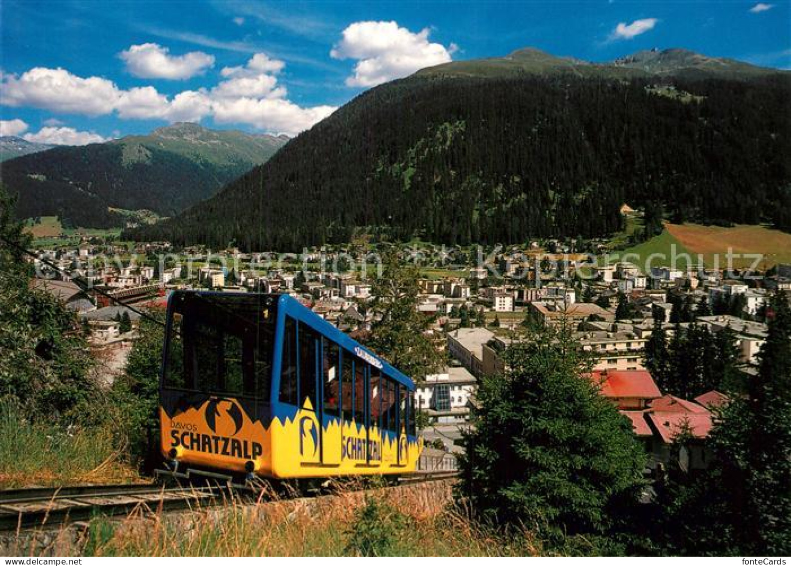13011098 Davos GR Mit Drahtseilbahn Davos Schatzalp Und Jakobshorn Davos GR - Sonstige & Ohne Zuordnung