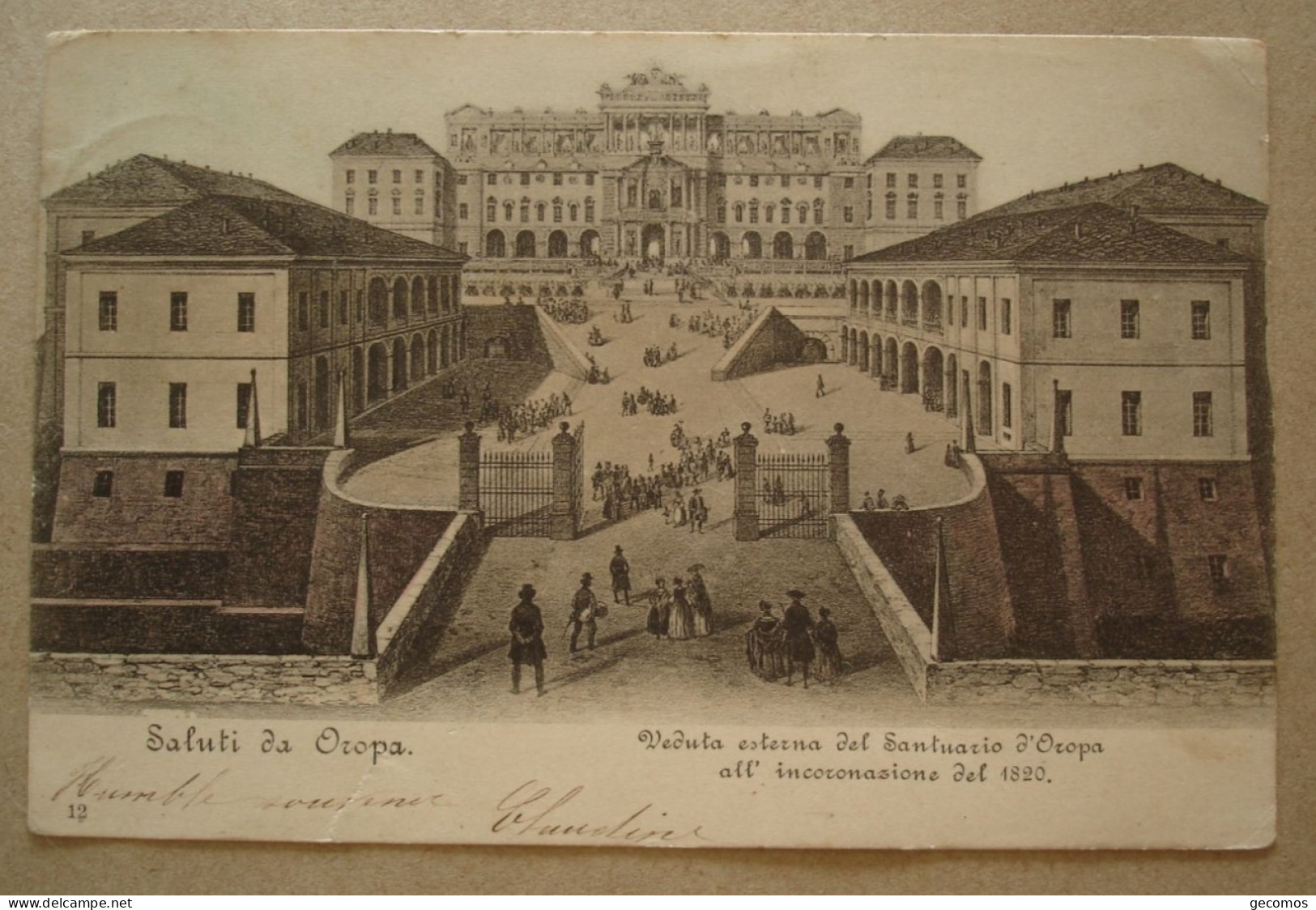 SALUTI DA OROPA - Veduta Esterna Del Santuario D'Oropa All' Incoronazione Del 1820. - Biella