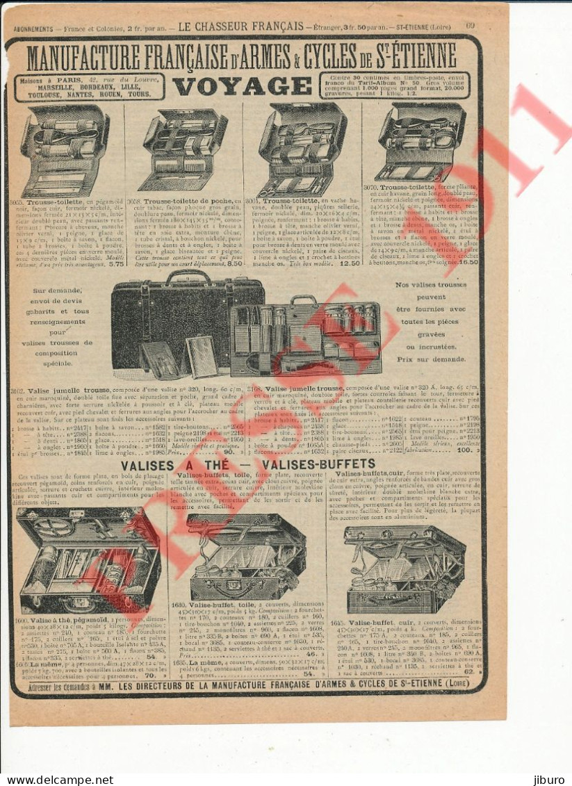 Publicité 1911 Voyage Trousse-toilette Valise à Thé Valises-Buffets Valise Jumelle-trousse 216CH26 De - Reclame