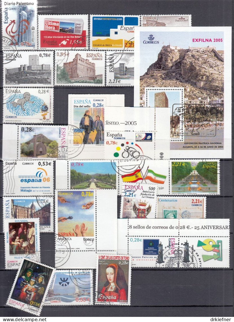 SPANIEN  4018-4023-4029-4036, 4042-4062, 4071-4090, Gestempelt, Aus Jahrgang 2005 - Used Stamps