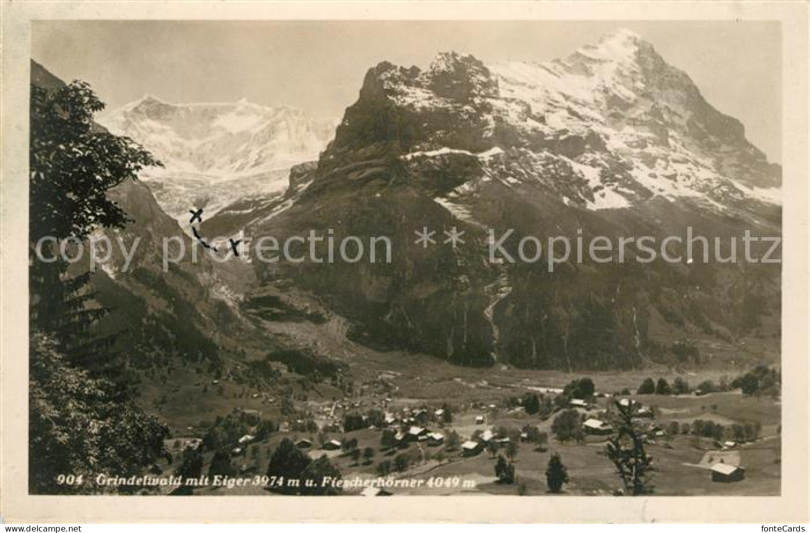 13010798 Grindelwald Panorama Mit Eiger Und Fiescherhoerner Berner Alpen Grindel - Autres & Non Classés