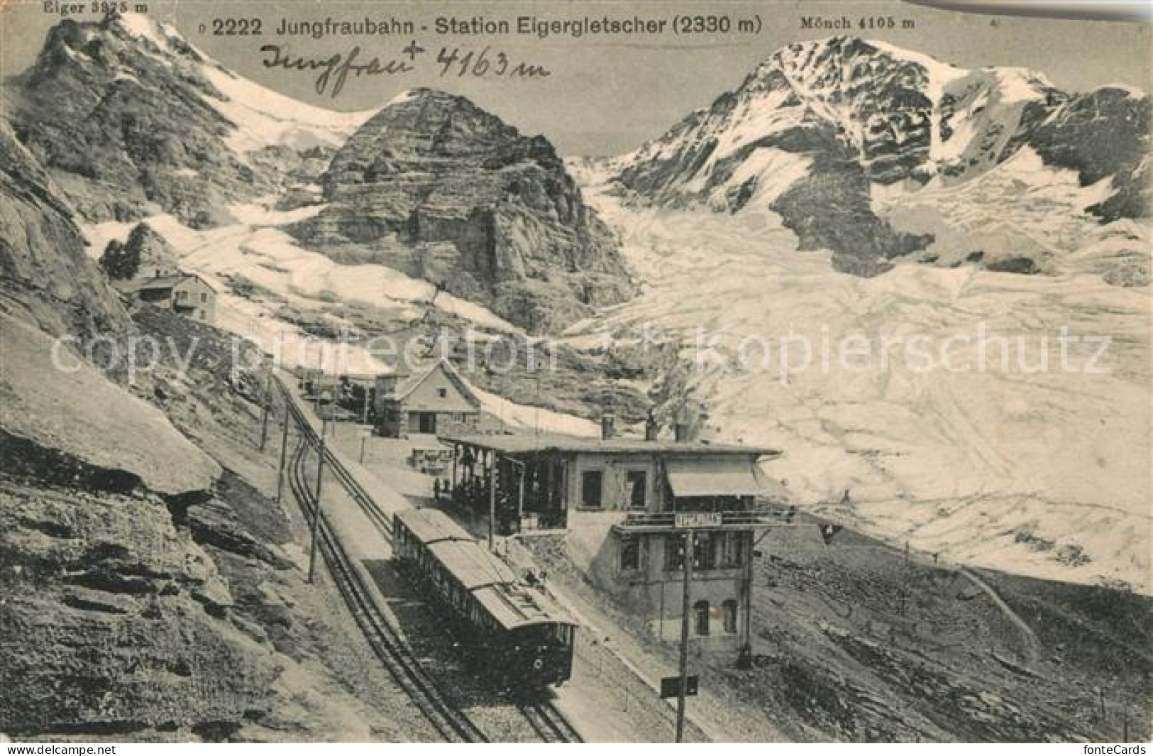 13010790 Grindelwald Jungfraubahn Station Eigergletscher Moench Berner Alpen Gri - Autres & Non Classés