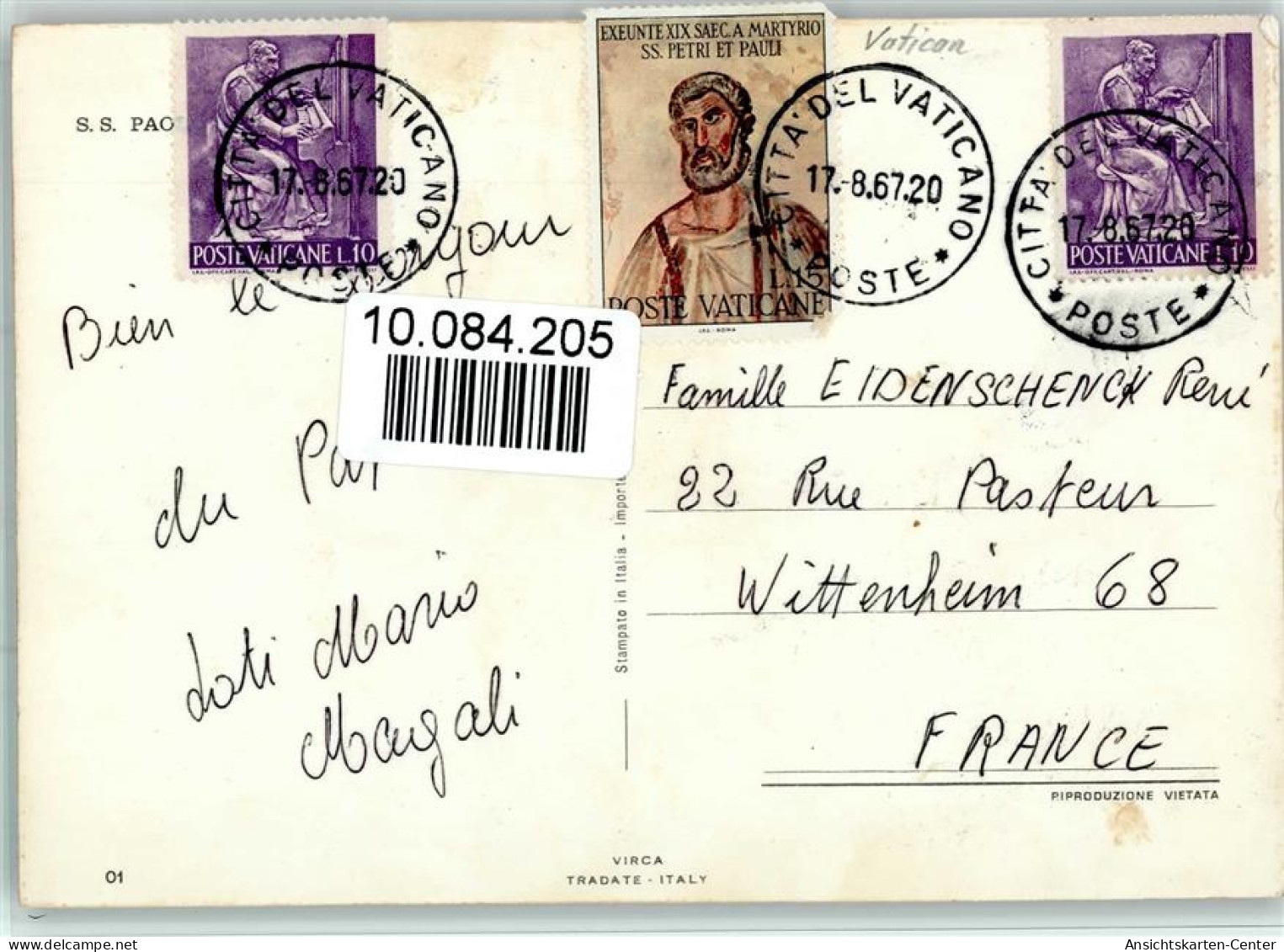 10084205 - Paepste Vatican Poste 1967 AK - Other & Unclassified