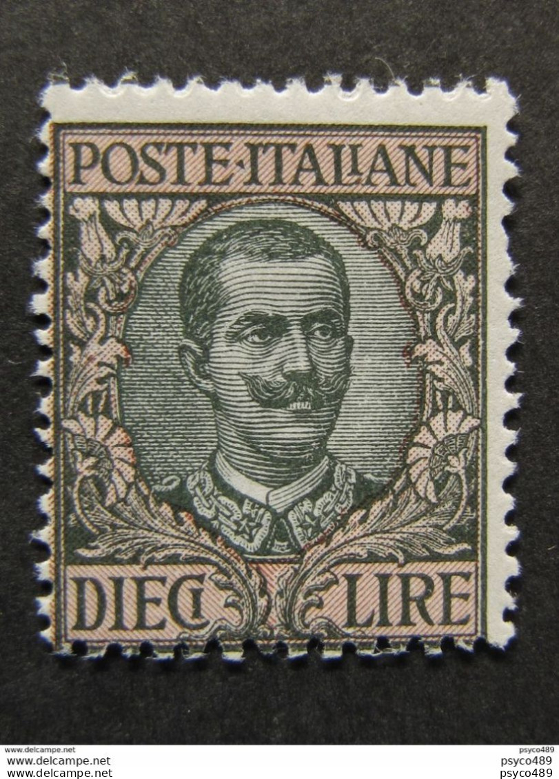 ITALIA Regno -1910-"Floreale" £. 10 MNH** (descrizione) - Neufs