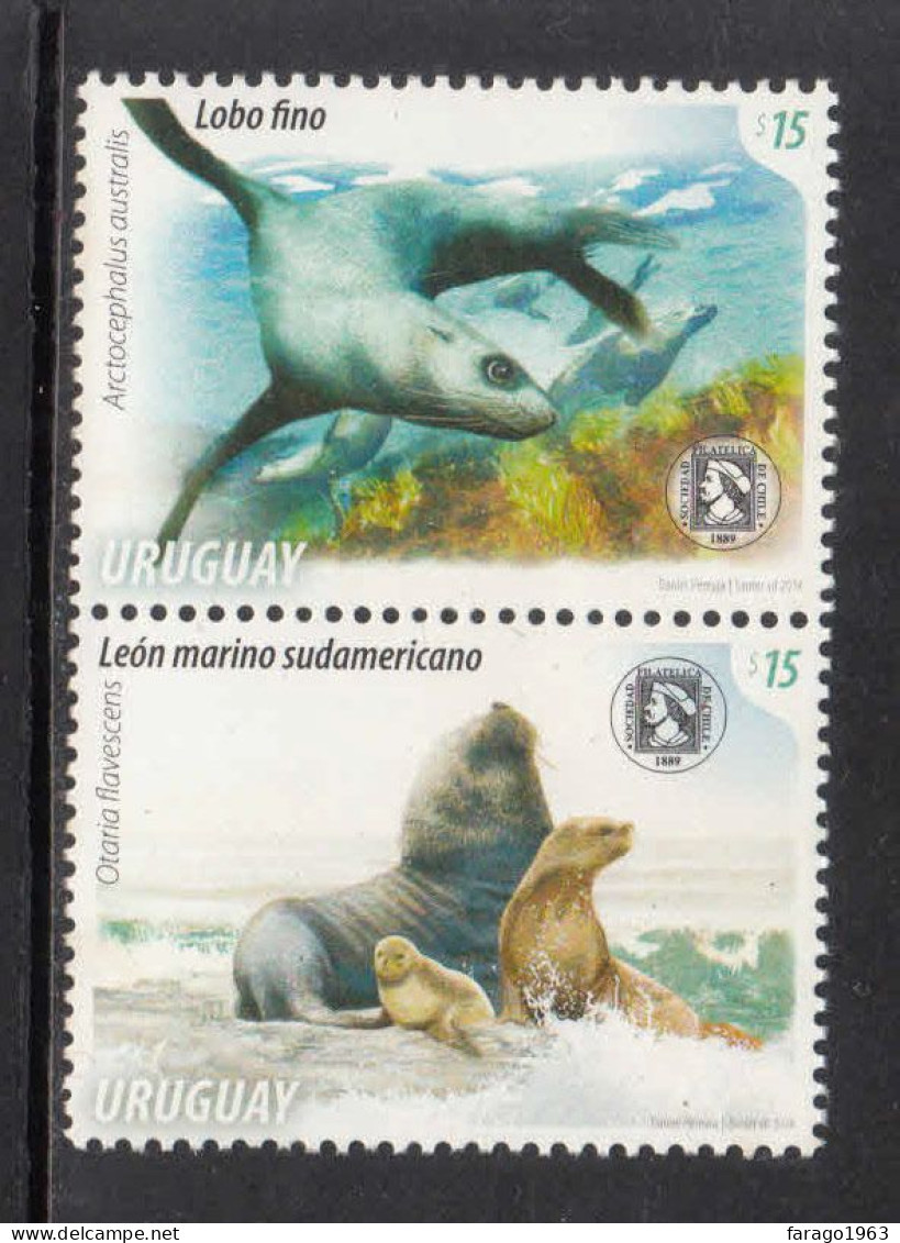 2014 Uruguay Seals Marine Life  Complete Pair MNH - Uruguay