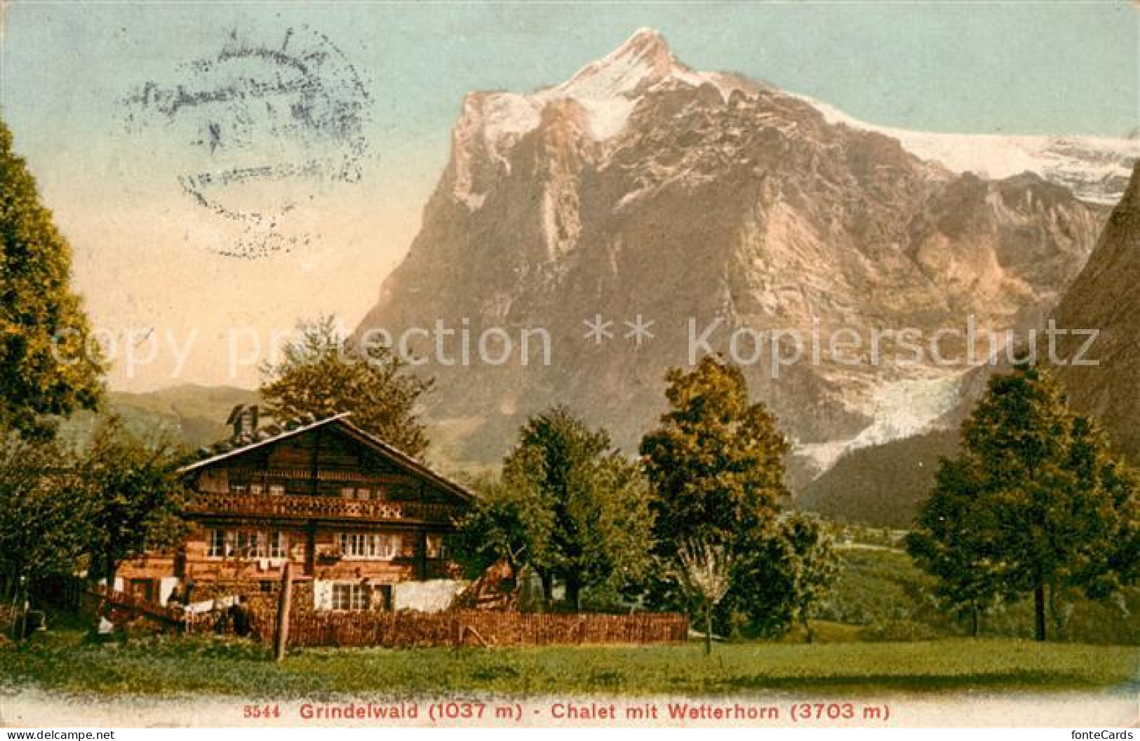 13010722 Grindelwald Chalet Mit Wetterhorn Berner Alpen Grindelwald - Autres & Non Classés