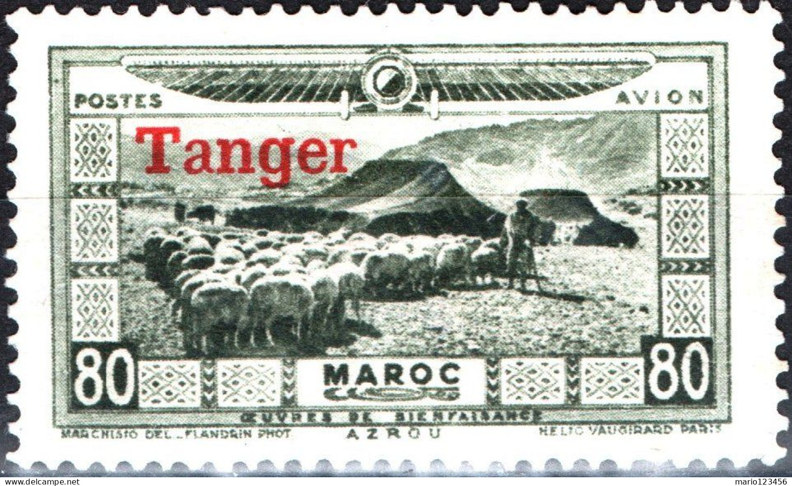 TANGERI, MAROCCO FRANCESE, FRENCH MOROCCO, LANDSCAPE, 1929, NUOVI (MLH*) Scott:FR-MA CB15, Yt:MA PA26 - Neufs