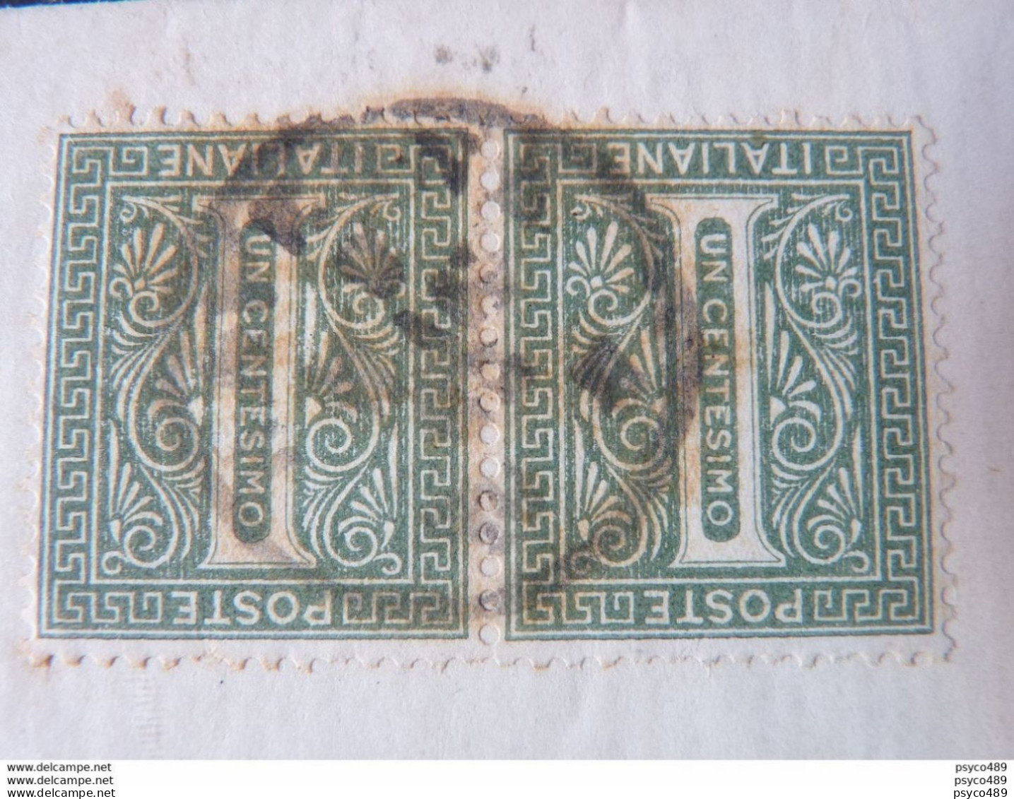 641 ITALIA Regno-1863- De La Rue "L 14 Cifra Londra" C. 1 Coppia RAVENNA>FERRARA (descrizione) - Poststempel