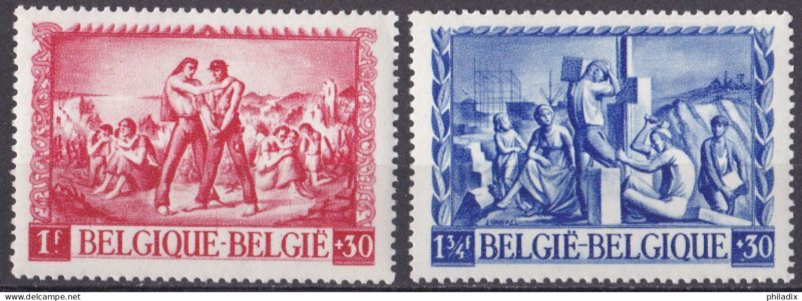 Belgien Satz Von 1945 **/MNH Falzspur (A5-8) - Unused Stamps