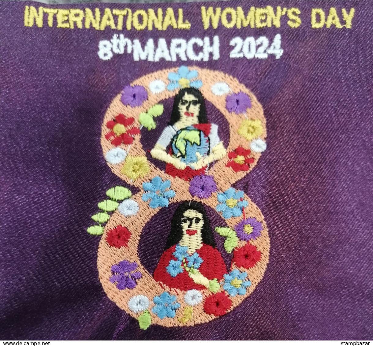 India 2024 Unique Unusual International Women's Day Embroidery Special Cover - Lettres & Documents