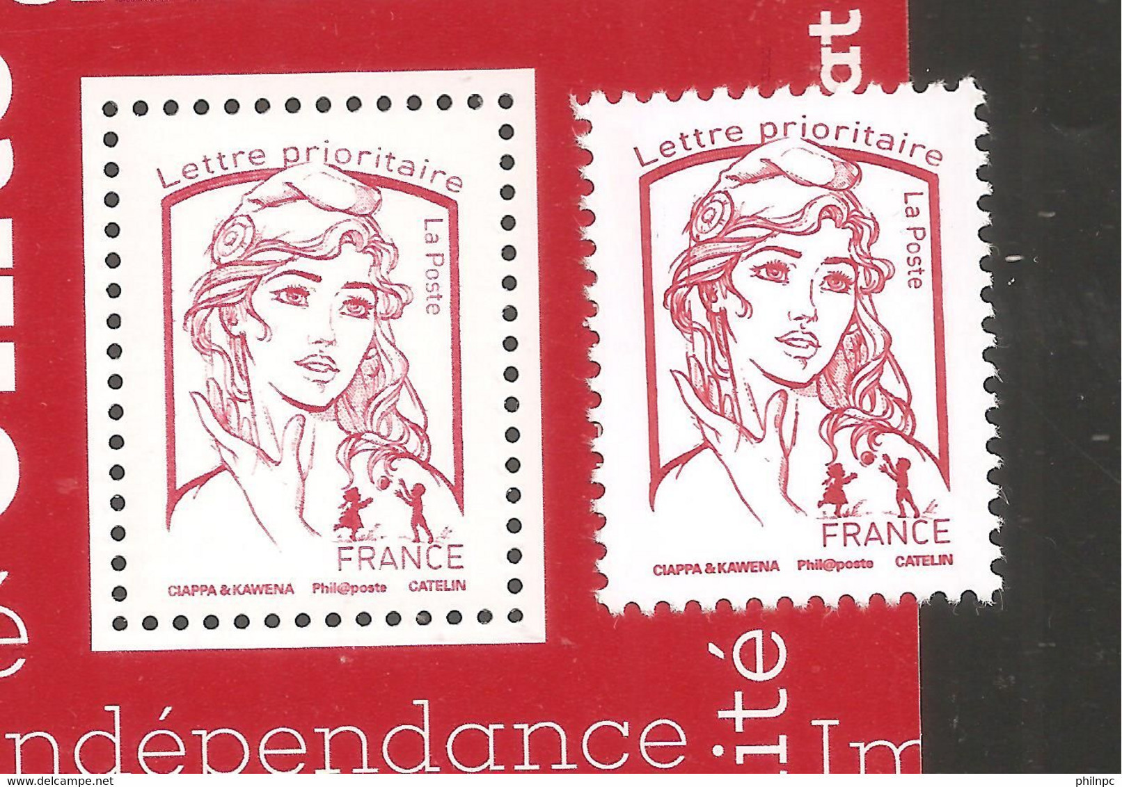 France, 5016a, Imprimé En Héliogravure, Neuf **, TTB, TVP Rouge, Marianne De Ciappa Et Kawena, Bloc Croix-Rouge 2017 - 2013-2018 Marianne Di Ciappa-Kawena