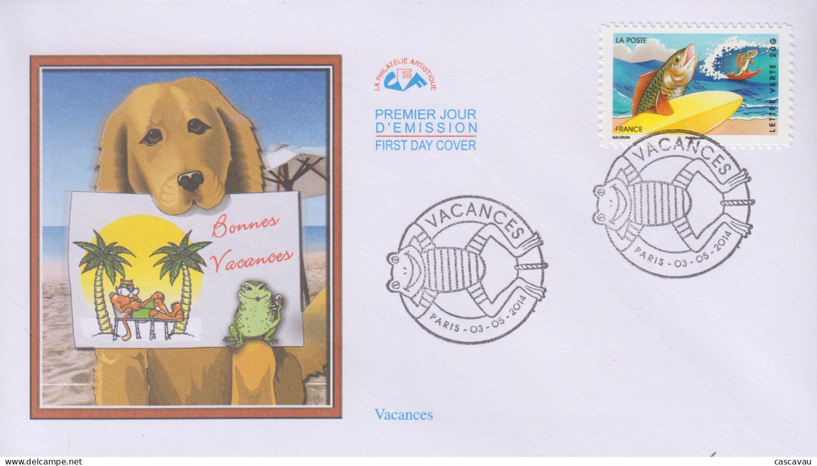 Enveloppe  FDC  1er  Jour   FRANCE    VACANCES    2014 - 2010-2019