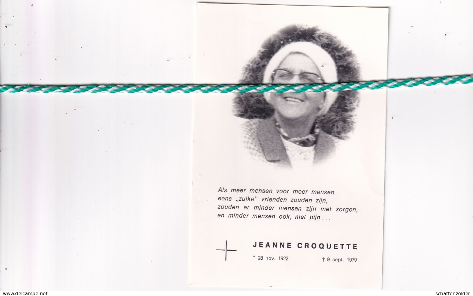 Jeanne Croquette, 1922, 1979. Foto - Overlijden