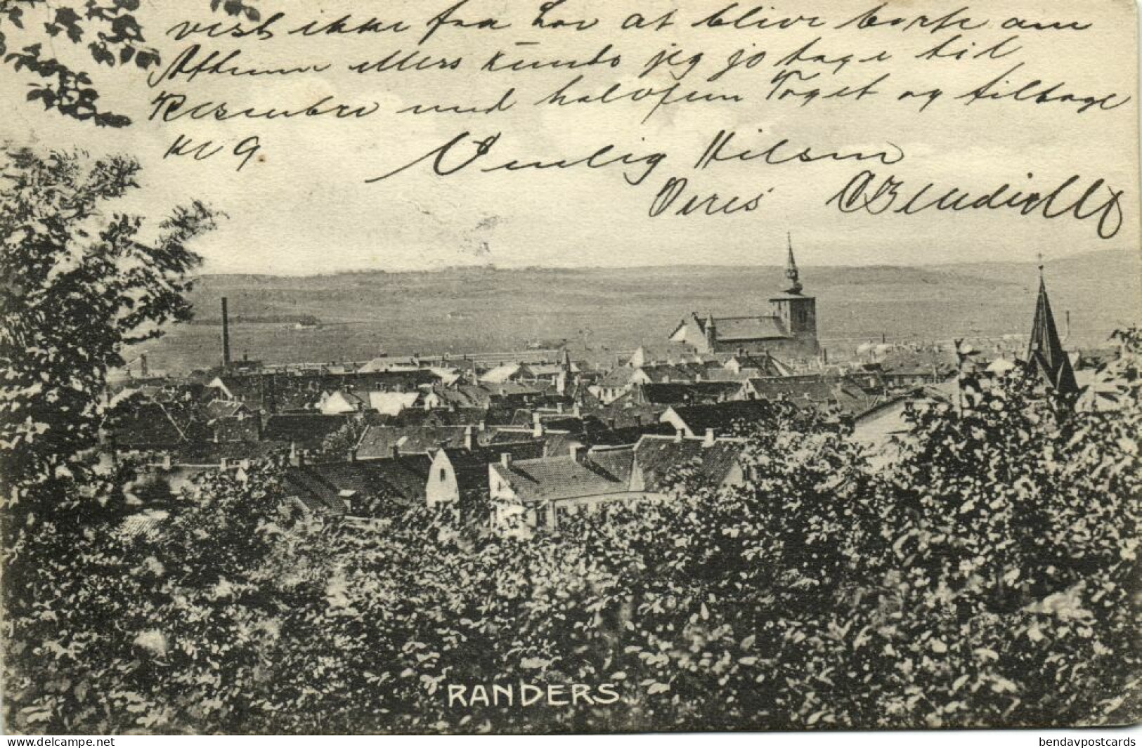 Denmark, RANDERS, Panorama (1908) Postcard - Danemark