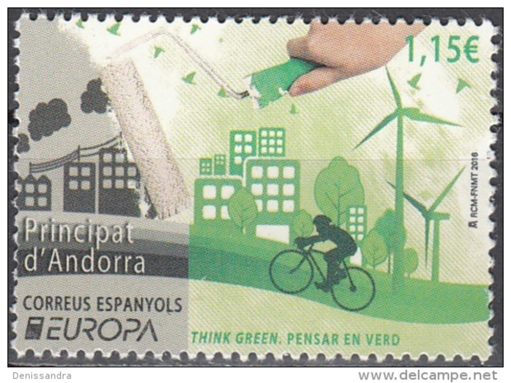 Andorra Español 2016 Yvert 428 Neuf ** Cote (2017) 3.50 € Europa CEPT Pensez En Vert - Nuovi