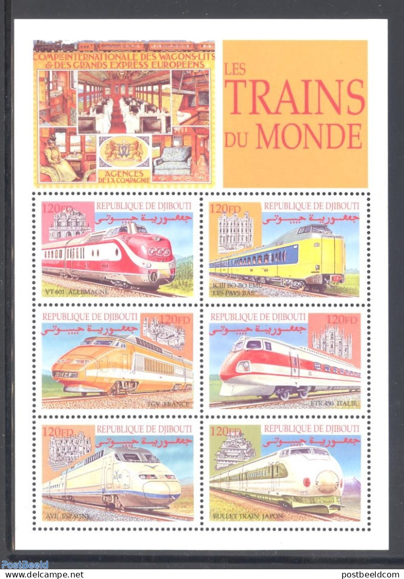 Djibouti 2000 Railways 6v M/s, Mint NH, Transport - Railways - Treinen