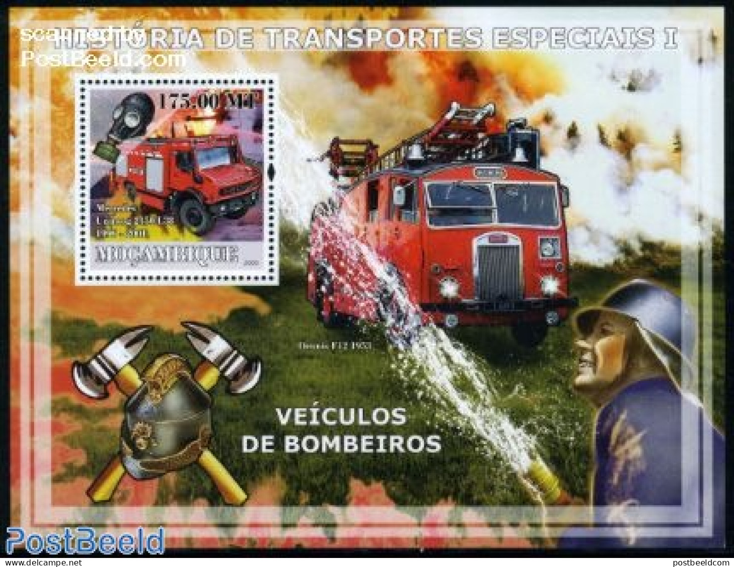 Mozambique 2009 Fire Engines S/s, Mint NH, Transport - Automobiles - Fire Fighters & Prevention - Cars