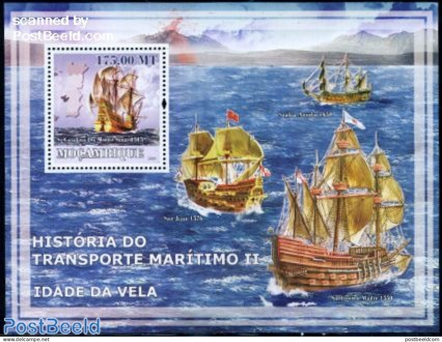 Mozambique 2009 Maritime History S/s, Mint NH, Transport - Various - Ships And Boats - Maps - Boten