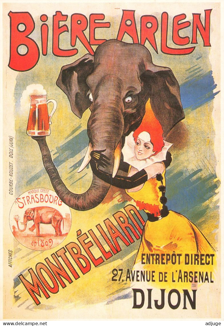 CPM-Affiche Publicité Bière ARLEN  Montbéliard- Affiche Courbe-Rouzet *TBE - Advertising