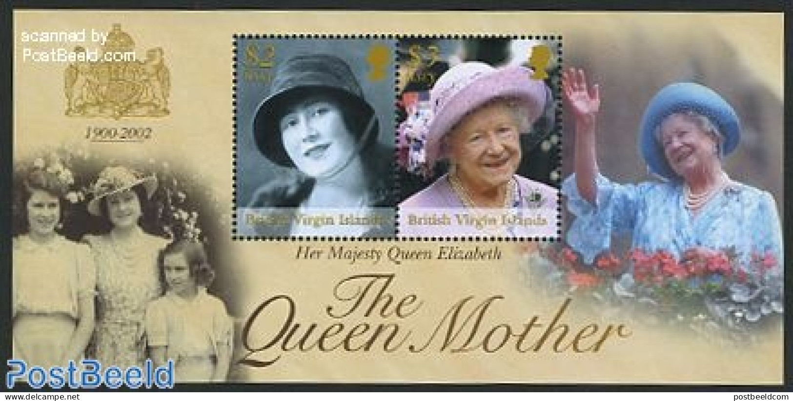 Virgin Islands 2002 Queen Mother S/s, Mint NH, History - Kings & Queens (Royalty) - Royalties, Royals