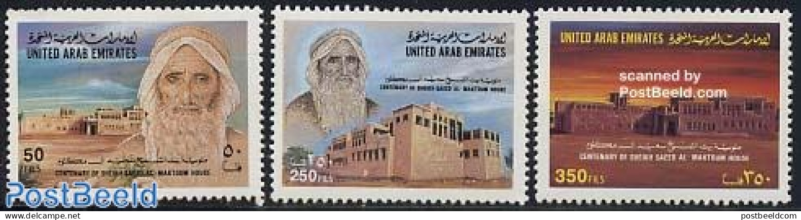 United Arab Emirates 1996 Sajjid Al Maktum House 3v, Mint NH - Altri & Non Classificati