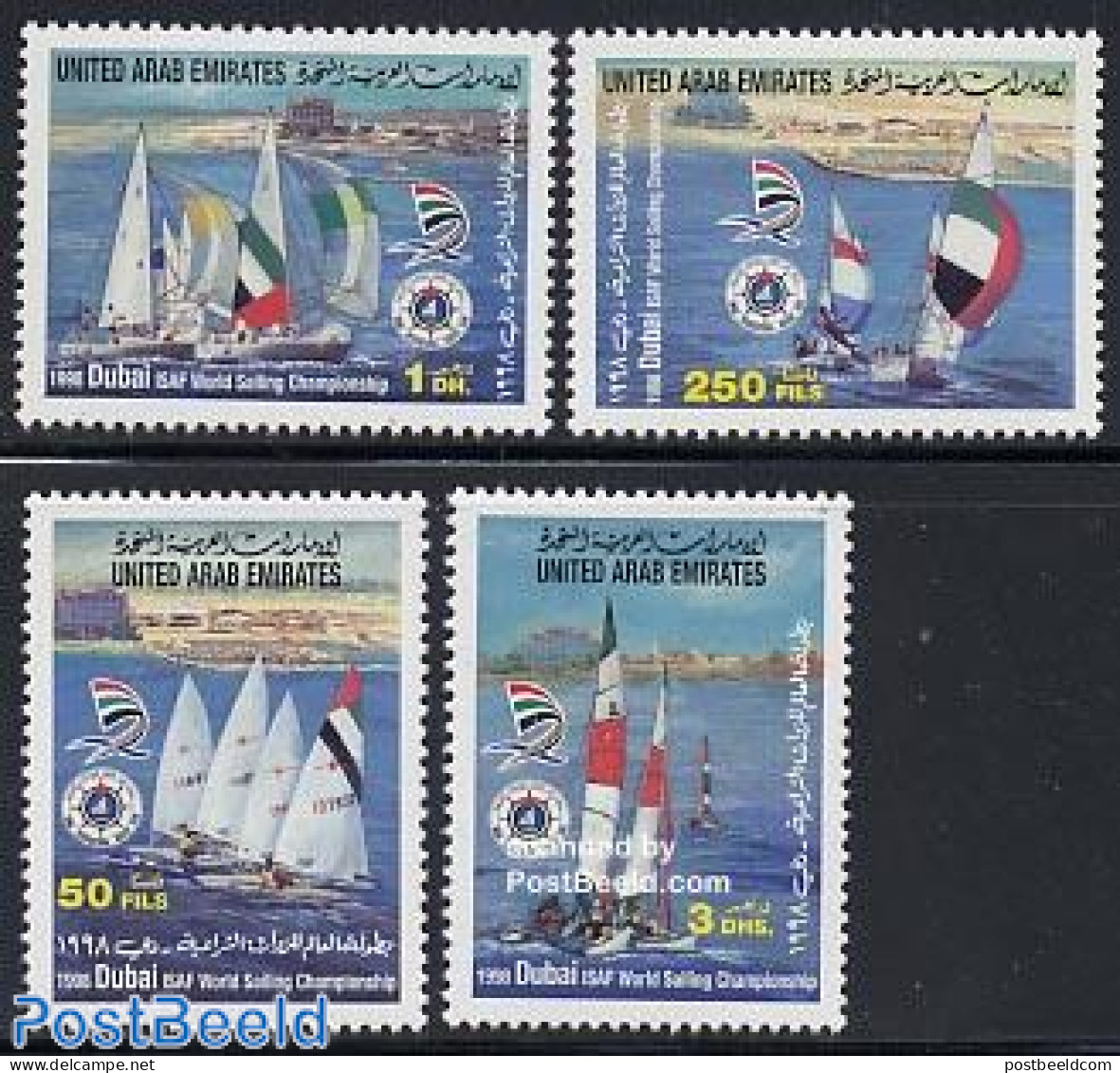 United Arab Emirates 1998 Sailing Sports 4v, Mint NH, Sport - Transport - Sailing - Sport (other And Mixed) - Ships An.. - Vela