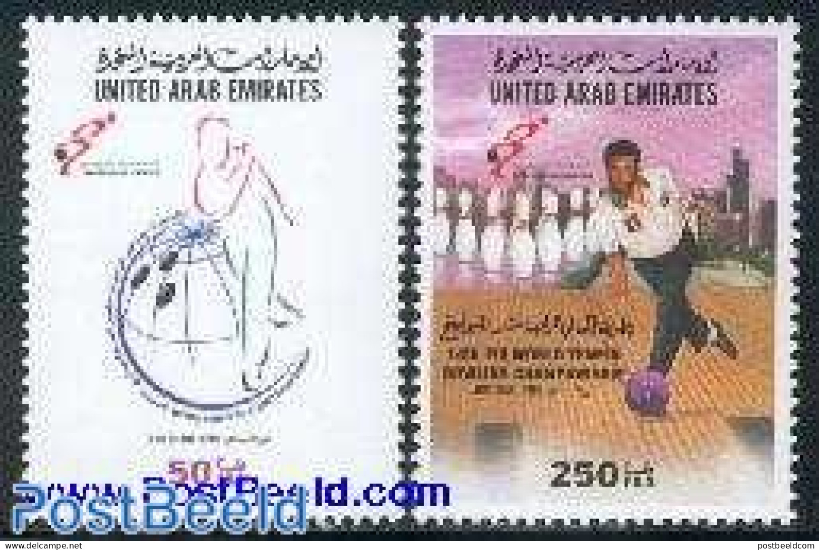 United Arab Emirates 1999 Bowling 2v, Mint NH, Sport - Sport (other And Mixed) - Other & Unclassified