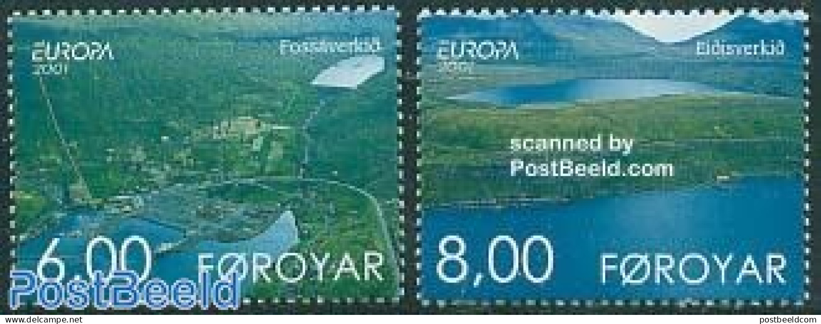 Faroe Islands 2001 Europa, Water 2v, Mint NH, History - Transport - Europa (cept) - Ships And Boats - Bateaux