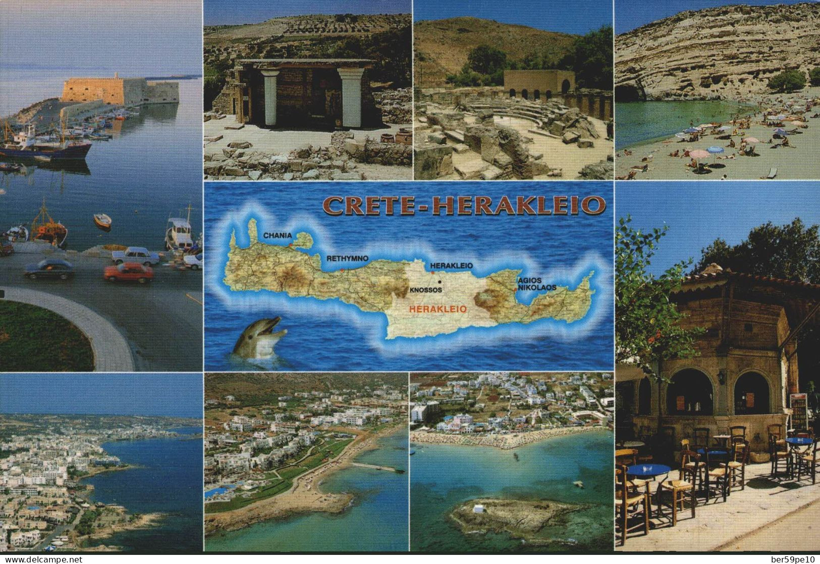 GRECE CRETE HERAKLEIO CARTE GEOGRAPHIQUE MULTI-VUES - Griekenland