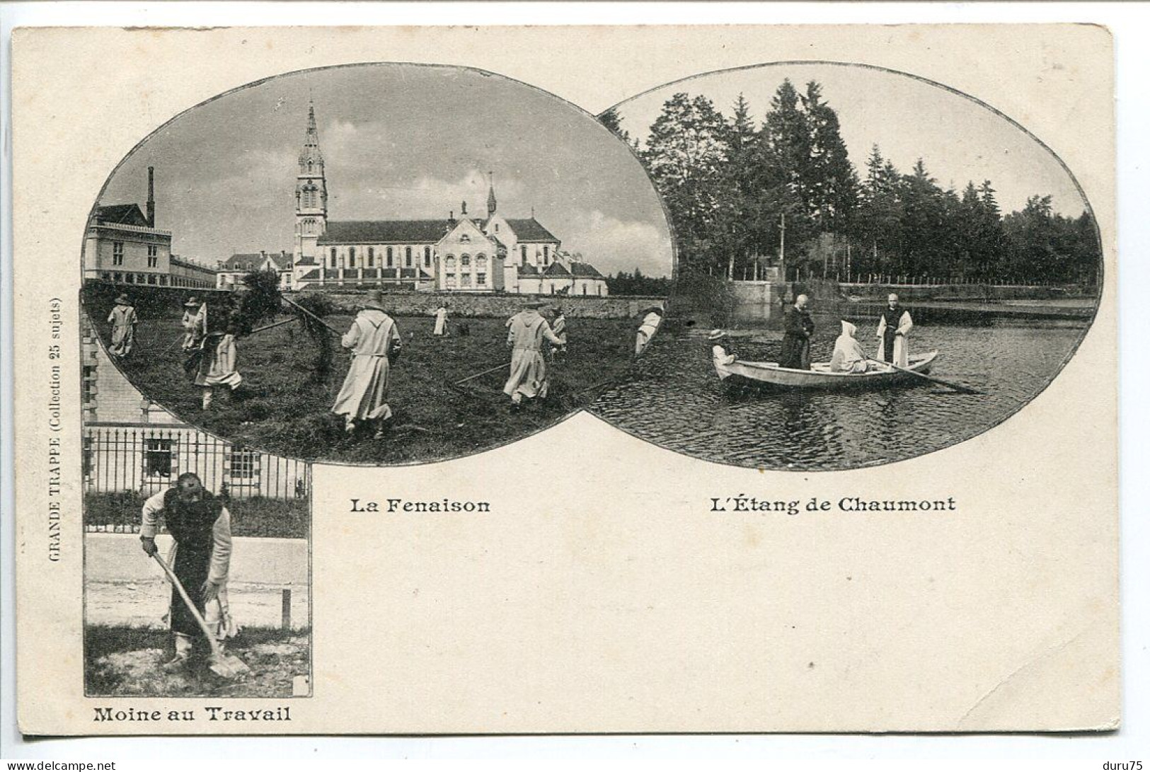 ORNE Pionnière Non écrite * GRANDE TRAPPE 3 Vues L'Etang De Chaumont (barque) La Fenaison Et Moine Au Travail - Sonstige & Ohne Zuordnung