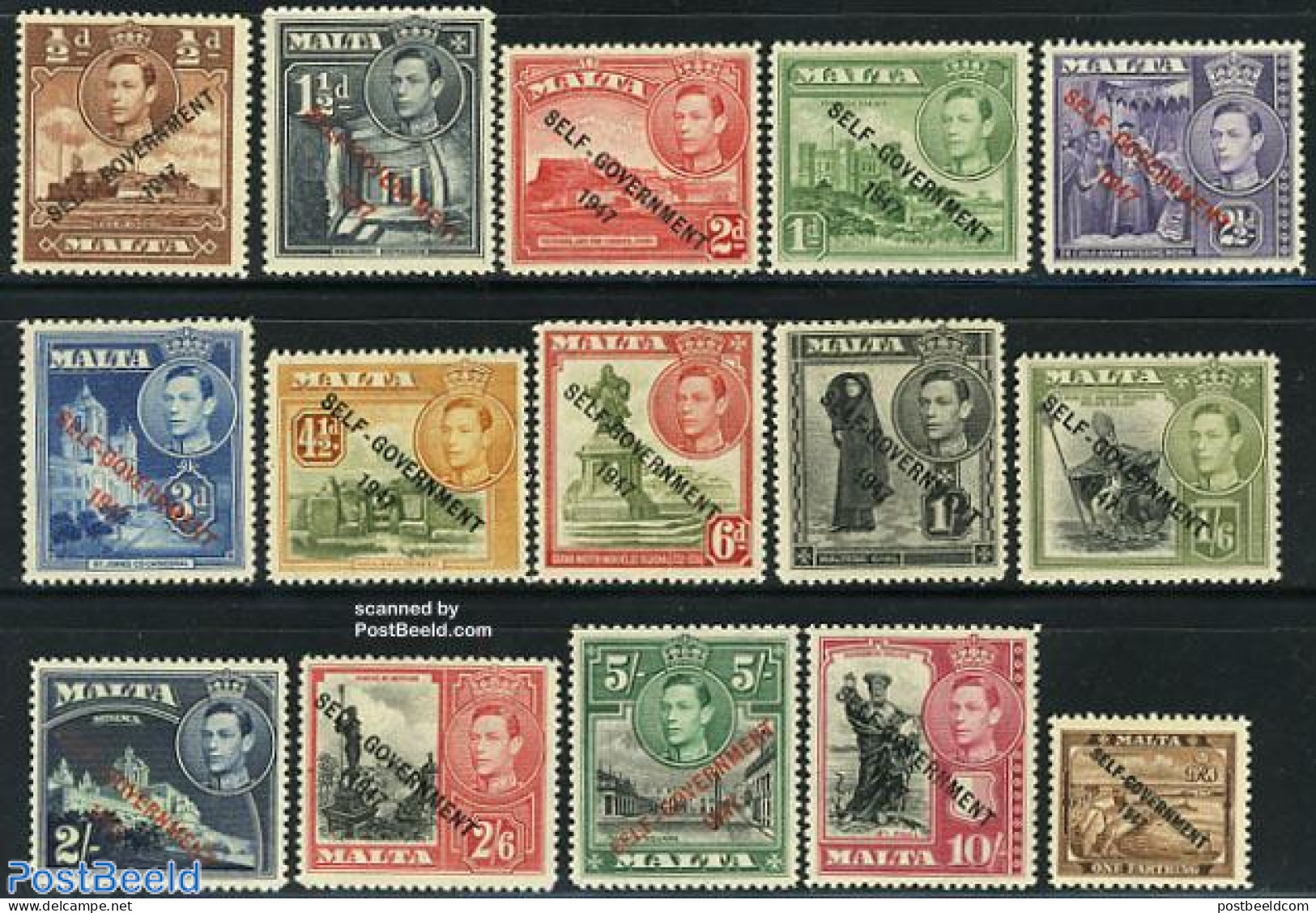 Malta 1948 Definitives 15v, Unused (hinged) - Malta