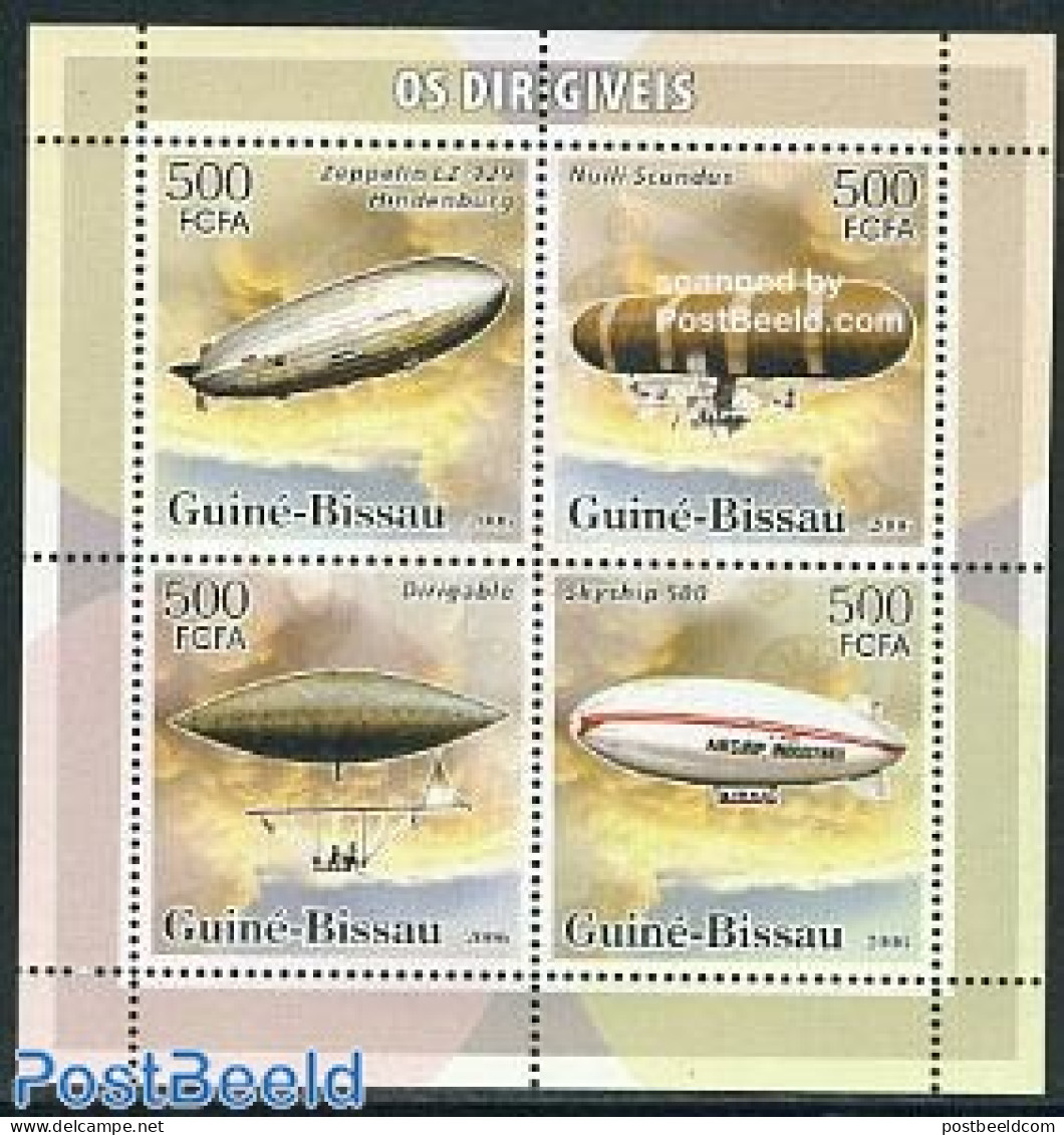 Guinea Bissau 2006 Zeppelin 4v M/s, Mint NH, Transport - Zeppelins - Zeppeline