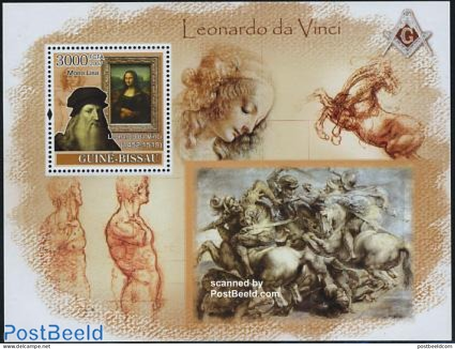 Guinea Bissau 2007 Leonardo Da Vinci S/s, Mint NH, Art - Leonardo Da Vinci - Paintings - Guinea-Bissau