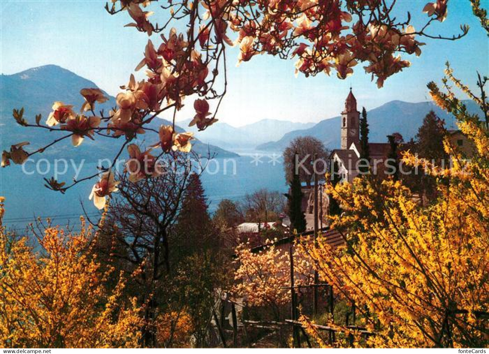 13002663 Ronco TI Kirche Panorama  - Autres & Non Classés