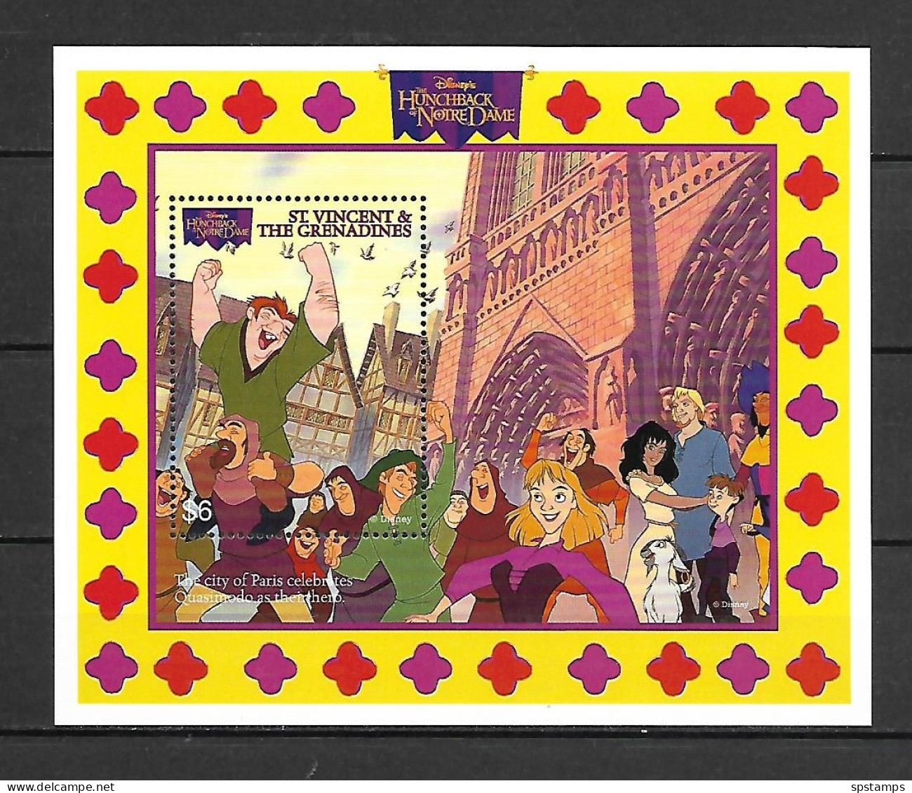 Disney St Vincent Gr 1996 The Hunchback Of NotreDame MS #3 MNH - Disney