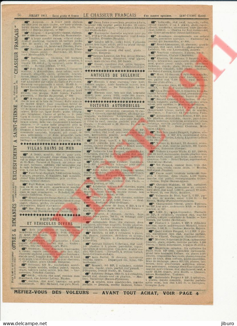 Publicité Vintage 1911 Jeu De Croquet De Jardin Ancien + (au Verso) Voiture Cottereau + Landaulet Darrack Etc ...216CH26 - Advertising