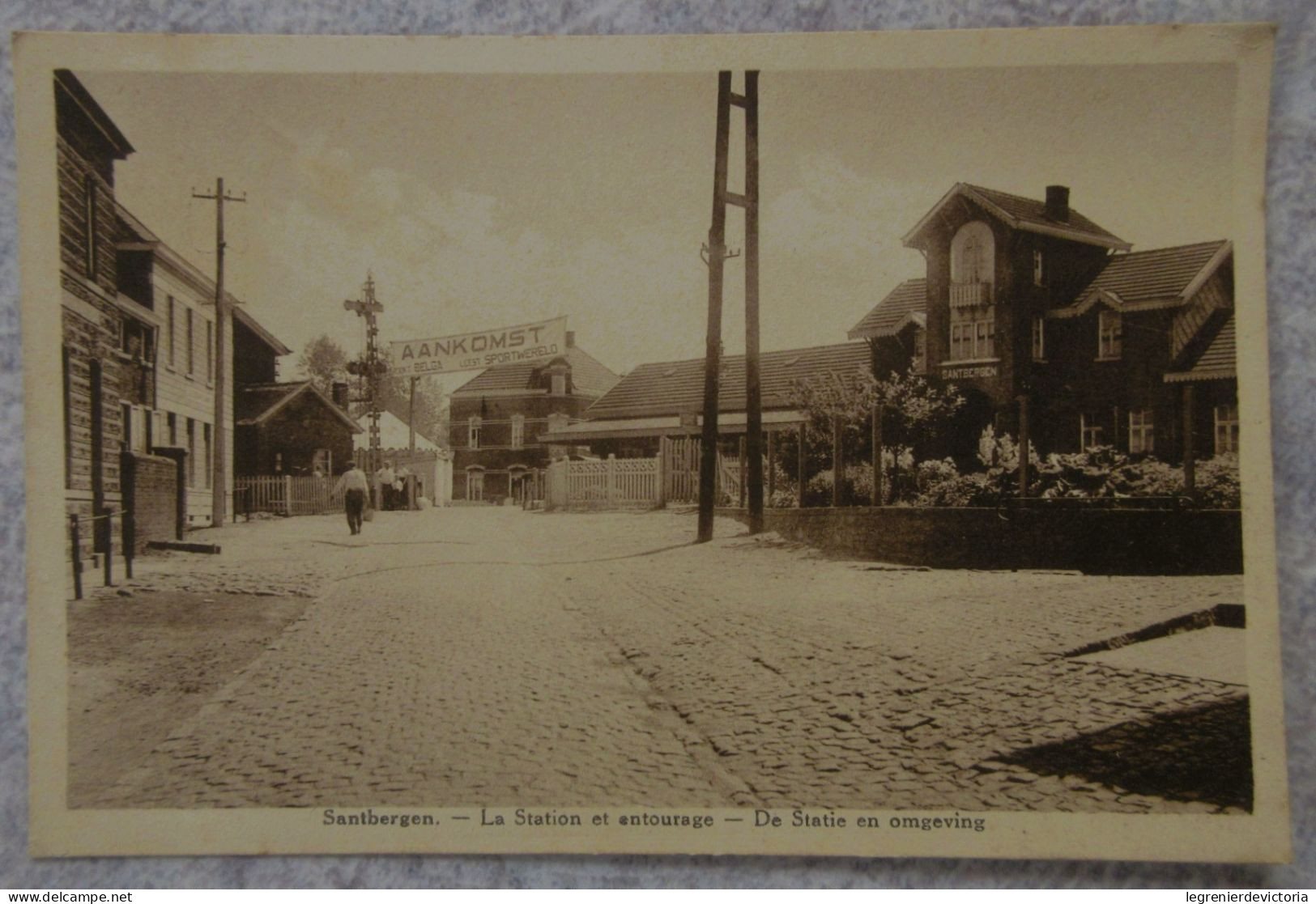 CPA SANTBERGEN LA STATION ET ENTOURAGE DE STATIE EN OMGEVING - Geraardsbergen