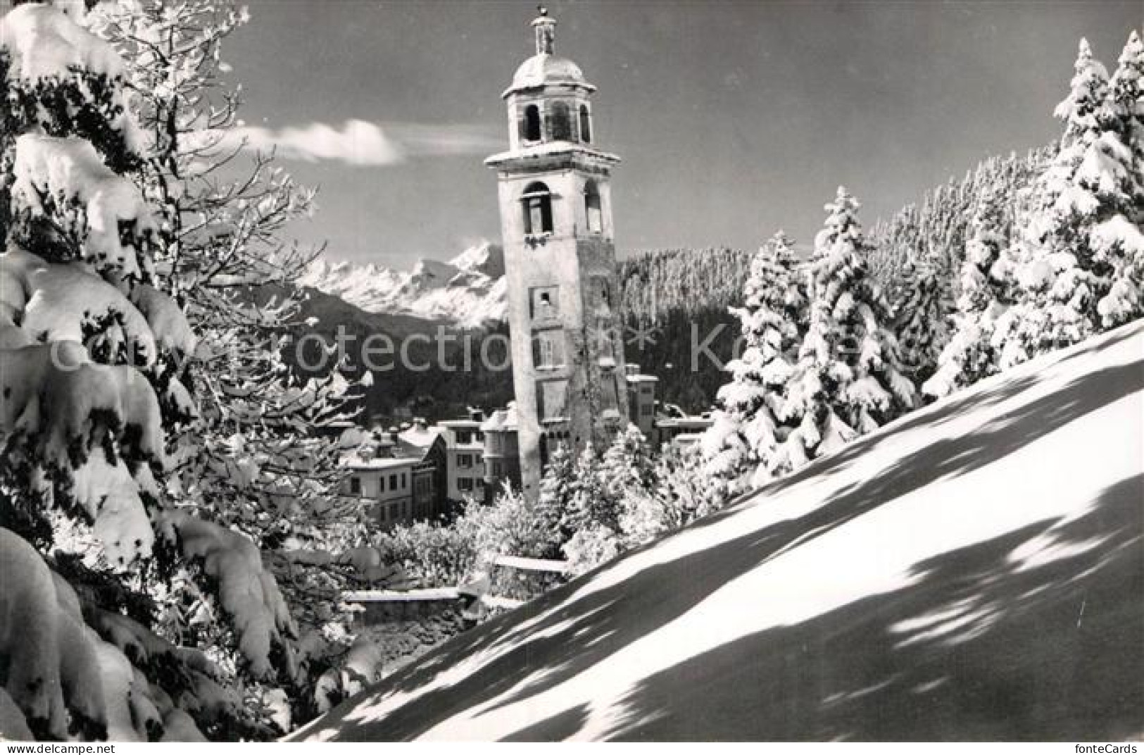 13000733 Moritz GR St Kirchturm Winter Moritz GR St - Other & Unclassified