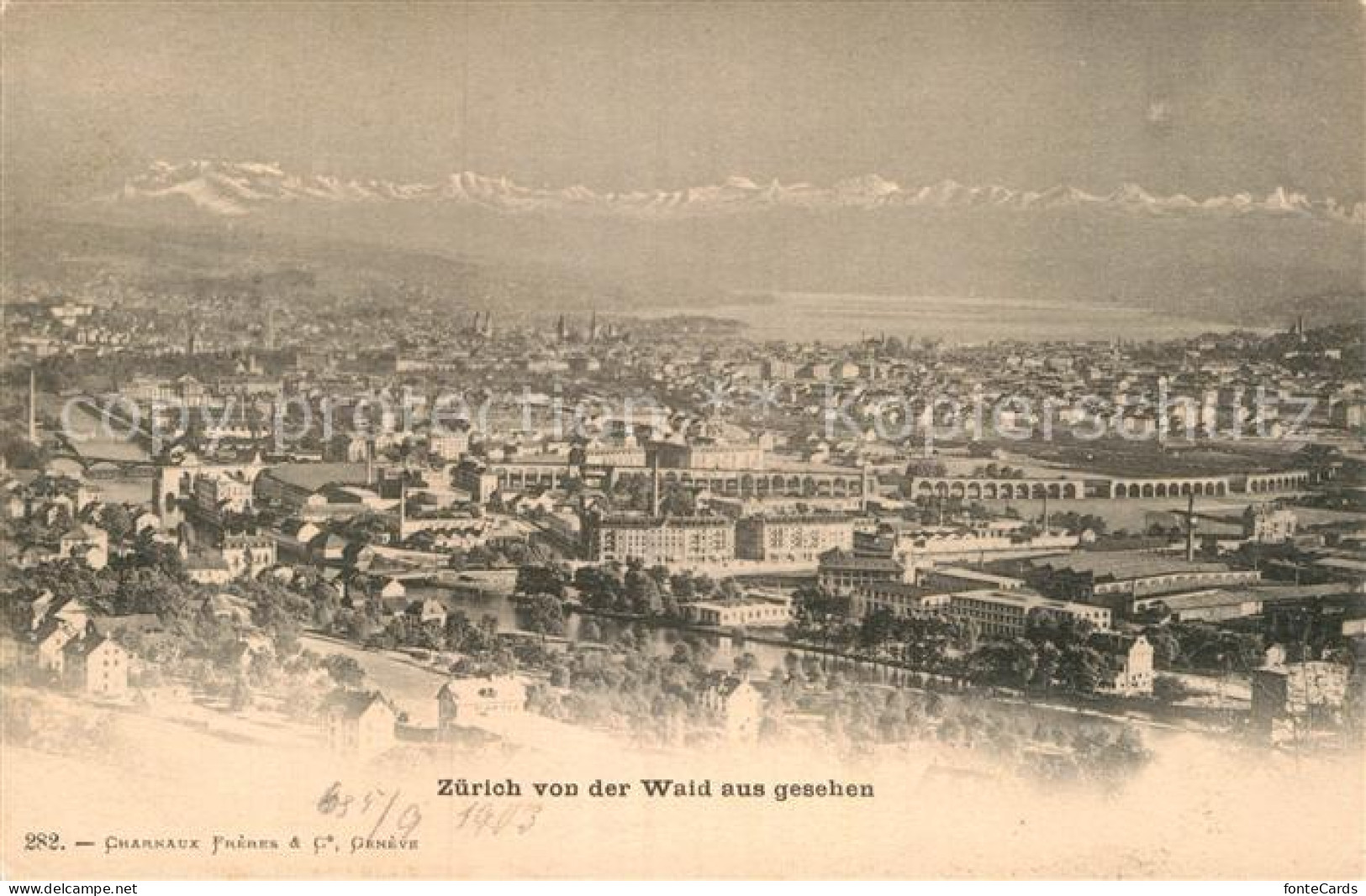 12995068 Zuerich ZH Von Der Waid Aus Gesehen Alpenpanorama Zuerich - Autres & Non Classés