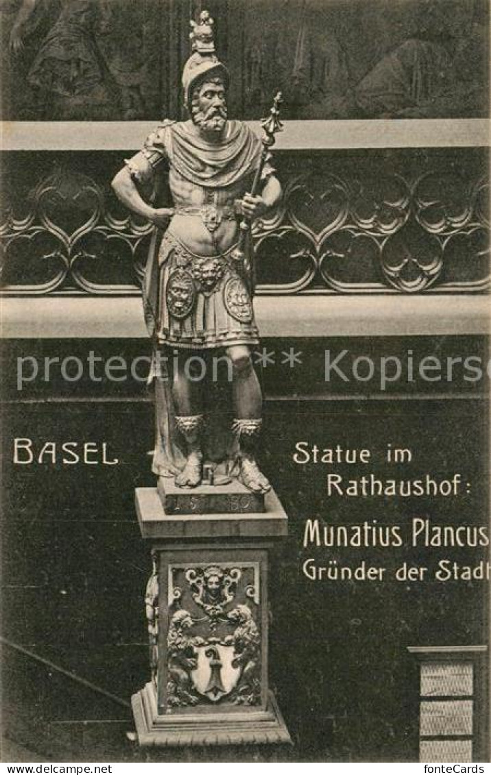 12994690 Basel BS Statue Im Rathaushof Munatius Plancus Gruender Stadt Basel BS - Autres & Non Classés