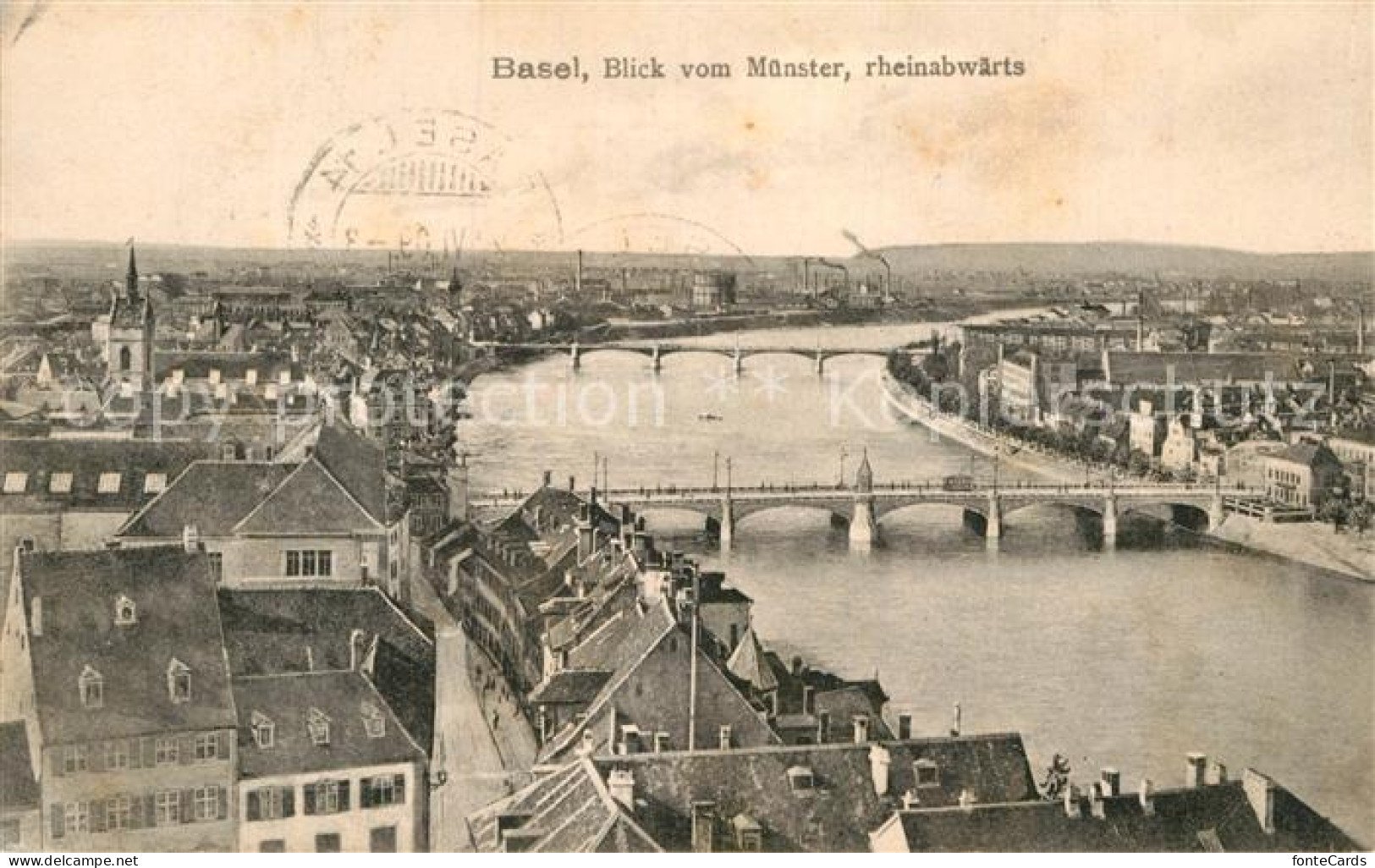 12994662 Basel BS Blick Vom Muenster Rheinabwaerts Bruecke Basel BS - Other & Unclassified