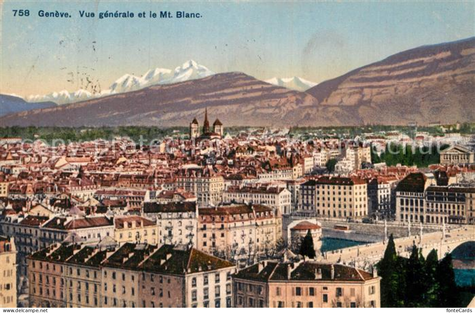 12994634 Geneve GE Vue Generale Et Le Mont Blanc Geneve - Autres & Non Classés