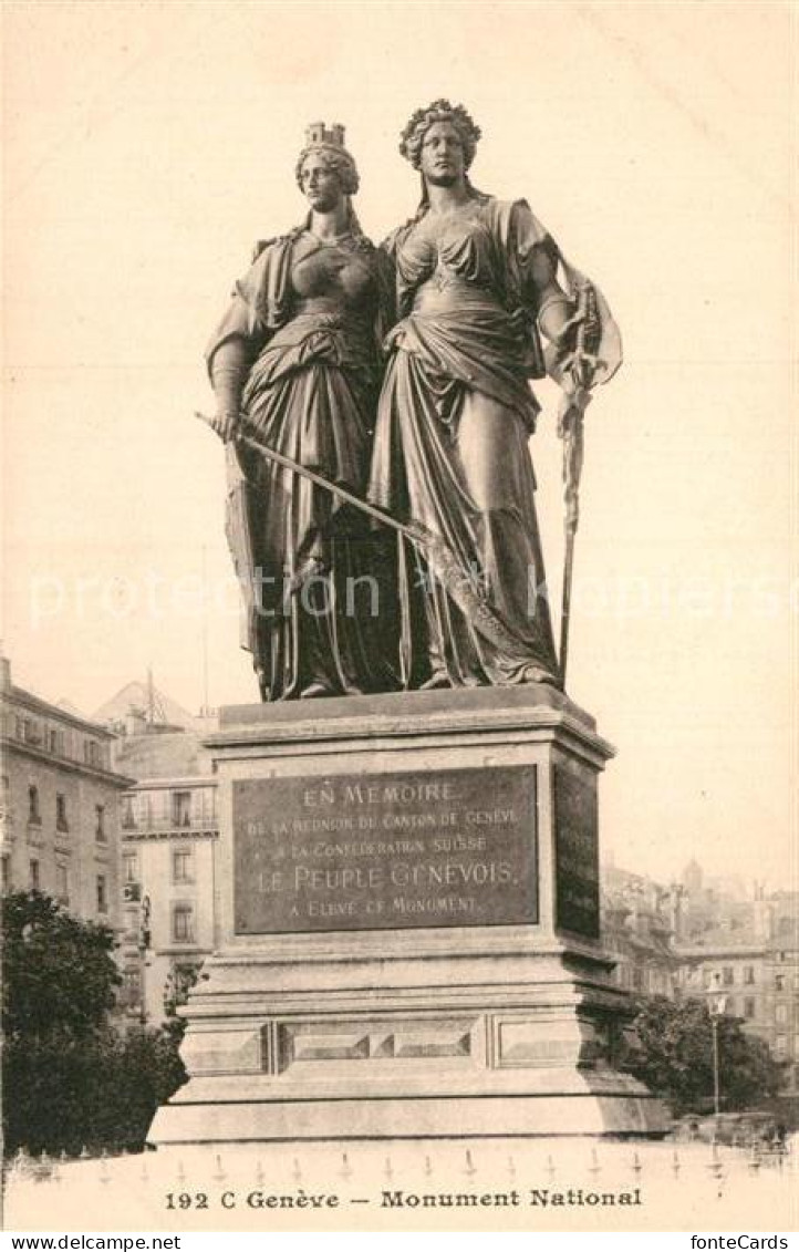 12994612 Geneve GE Monument National Statue Geneve - Andere & Zonder Classificatie